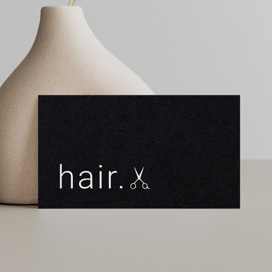 Minimale Elegant Black White Haarstylist Visitekaartje