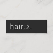 Minimale Elegant Black White Scissors Haarstylist Mini Visitekaartje (Voorkant)