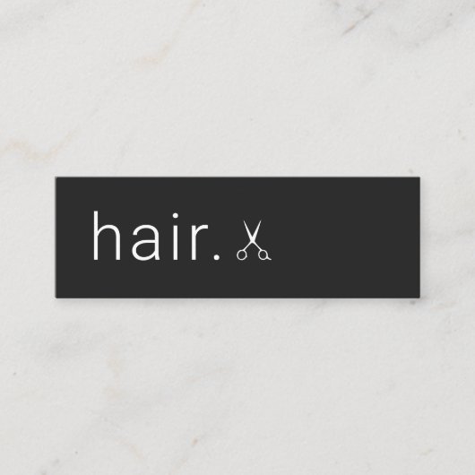 Minimale Elegant Black White Scissors Haarstylist Mini Visitekaartje (Voorkant)