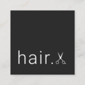 Minimale Elegant Black White Scissors Haarstylist Vierkante Visitekaartje (Voorkant)