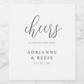 Minimale Elegant Black & White Wedding Wine Labs Wijn Etiket (Enkel label)