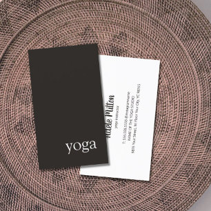 Minimale Elegant Black White Yoga Instructor Visitekaartje