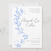 Minimale elegant blauw geschilderd porselein kaart (Voorkant)