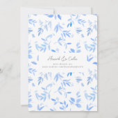 Minimale elegant blauw geschilderd porselein kaart (Achterkant)