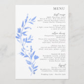 Minimale elegant blauw geschilderd porselein menu (Voorkant)