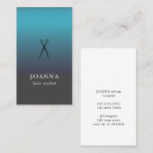 Minimale Elegant Blue Black Scissors Haarstylist Visitekaartje (Voorkant / Achterkant)