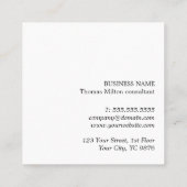 Minimale Elegant Blue Consultant Vierkante Visitekaartje (Achterkant)