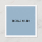Minimale Elegant Blue Consultant Vierkante Visitekaartje (Voorkant)
