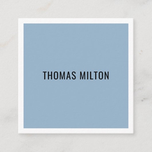 Minimale Elegant Blue Consultant Vierkante Visitekaartje (Voorkant)