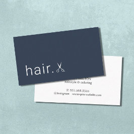 Minimale Elegant Blue Scissors Haarstylist Visitekaartje