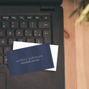 Minimale Elegant Blue Stripes Interior Designer Bu Visitekaartje