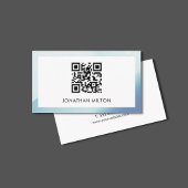 Minimale Elegant Blue White Consultant QR-code Visitekaartje