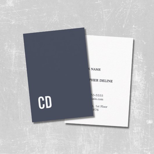 Minimale Elegant Blue White Monogram Consultant Visitekaartje