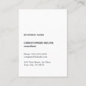 Minimale Elegant Blue White Monogram Consultant Visitekaartje (Achterkant)