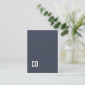 Minimale Elegant Blue White Monogram Consultant Visitekaartje (Staand voorkant)