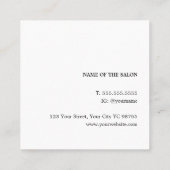 Minimale Elegant Bose Gold Scissors Haarstylist Vierkante Visitekaartje (Achterkant)