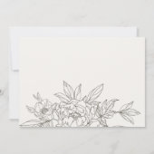 Minimale Elegant Brown Floral Sketch Couples Showe Kaart (Achterkant)