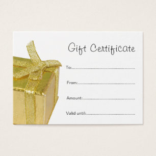 Minimale Elegant Clean Gold GiftBox Cerificate Visitekaartjes