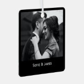 Minimale Elegant Couple Foto Metalen Ornament (Voorkant Rechts)