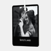 Minimale Elegant Couple Foto Metalen Ornament (Voorkant links)