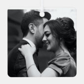 Minimale Elegant Couple Foto Metalen Ornament (Achterkant)