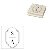 Minimale Elegant Custom Logo Monogram Crest Rubberstempel (Gestempeld)