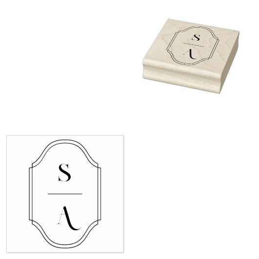 Minimale Elegant Custom Logo Monogram Crest Rubberstempel (Gestempeld)