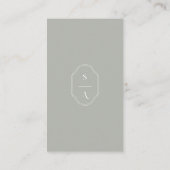 Minimale Elegant Custom Monogram Crest Moss Grey Visitekaartje (Achterkant)