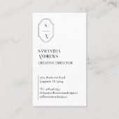 Minimale Elegant Custom Monogram Crest Photo Lijst Visitekaartje (Achterkant)