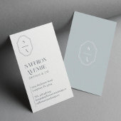 Minimale Elegant Custom Monogram Dusty Blue Grey Visitekaartje