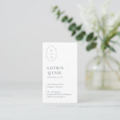 Minimale Elegant Custom Monogram Dusty Blue Grey Visitekaartje (Staand voorkant)