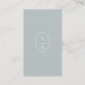 Minimale Elegant Custom Monogram Dusty Blue Grey Visitekaartje (Achterkant)