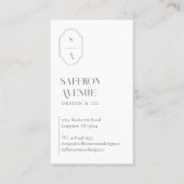 Minimale Elegant Custom Monogram Dusty Blue Grey Visitekaartje (Voorkant)