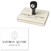 Minimale Elegant Custom Name & Monogram Logo Crest Rubberstempel (Gestempeld)