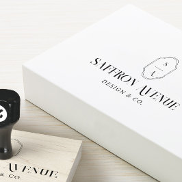 Minimale Elegant Custom Name & Monogram Logo Crest Rubberstempel