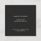 Minimale Elegant Dark Beige Scissors Haarstylist Vierkante Visitekaartje (Achterkant)