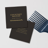 Minimale Elegant Dark Faux Gold Hair Pin Vierkante Visitekaartje