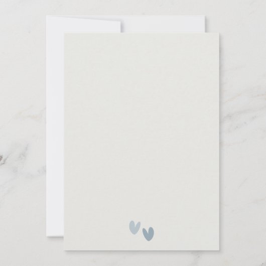 Minimale Elegant Dusky Blue Hearts Couples Shower Kaart (Achterkant)