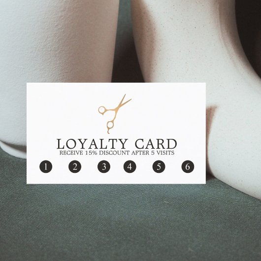 Minimale Elegant Faux Gold Scissor Hair Stylist Klantenkaartje