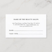 Minimale Elegant Faux Gold Scissor Hair Stylist Klantenkaartje (Achterkant)