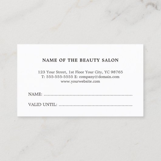 Minimale Elegant Faux Gold Scissor Hair Stylist Klantenkaartje (Achterkant)