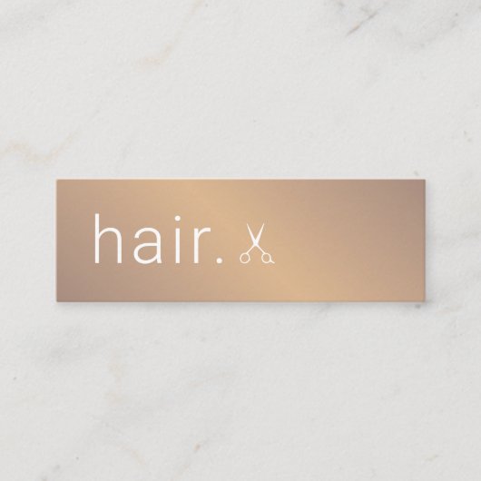 Minimale Elegant Faux Gold Scissors Haarstylist Mini Visitekaartje (Voorkant)