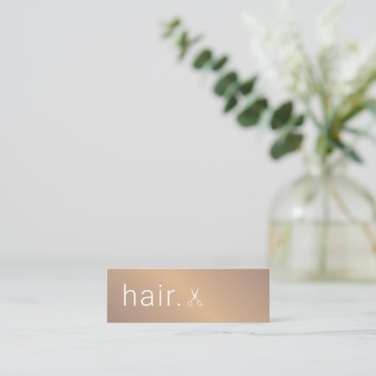 Minimale Elegant Faux Gold Scissors Haarstylist Mini Visitekaartje (Staand voorkant)