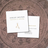 Minimale Elegant Faux Gold Scissors Hair Stylist Vierkante Visitekaartje