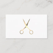 Minimale Elegant Faux Gold Scissors Hair Stylist Visitekaartje (Voorkant)