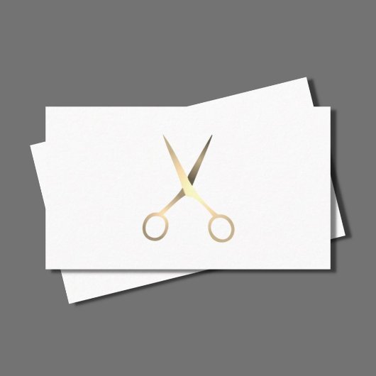 Minimale Elegant Faux Gold Scissors Hair Stylist Visitekaartje