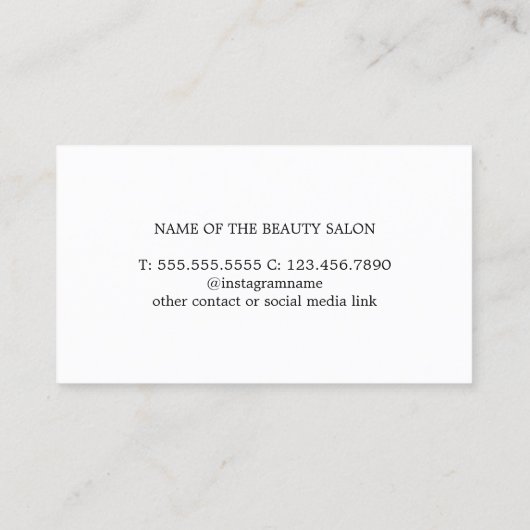 Minimale Elegant Faux Gold Scissors Hair Stylist Visitekaartje (Achterkant)