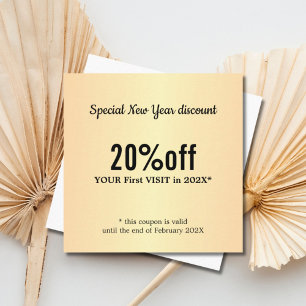 Minimale Elegant Faux Gold White Beauty Kortingskaartje