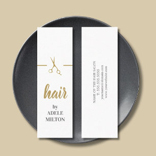Minimale Elegant Faux Gold White Hair Stylist Mini Visitekaartje