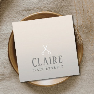 Minimale Elegant Faux Silver Scissors Haarstylist Vierkante Visitekaartje
